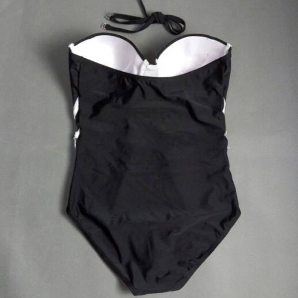 Padded Strapless Printed Monokini Bathing Suit - Picture 3 of 7